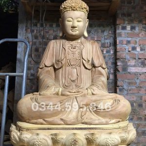 Tượng Phật A Di Đà gỗ mít